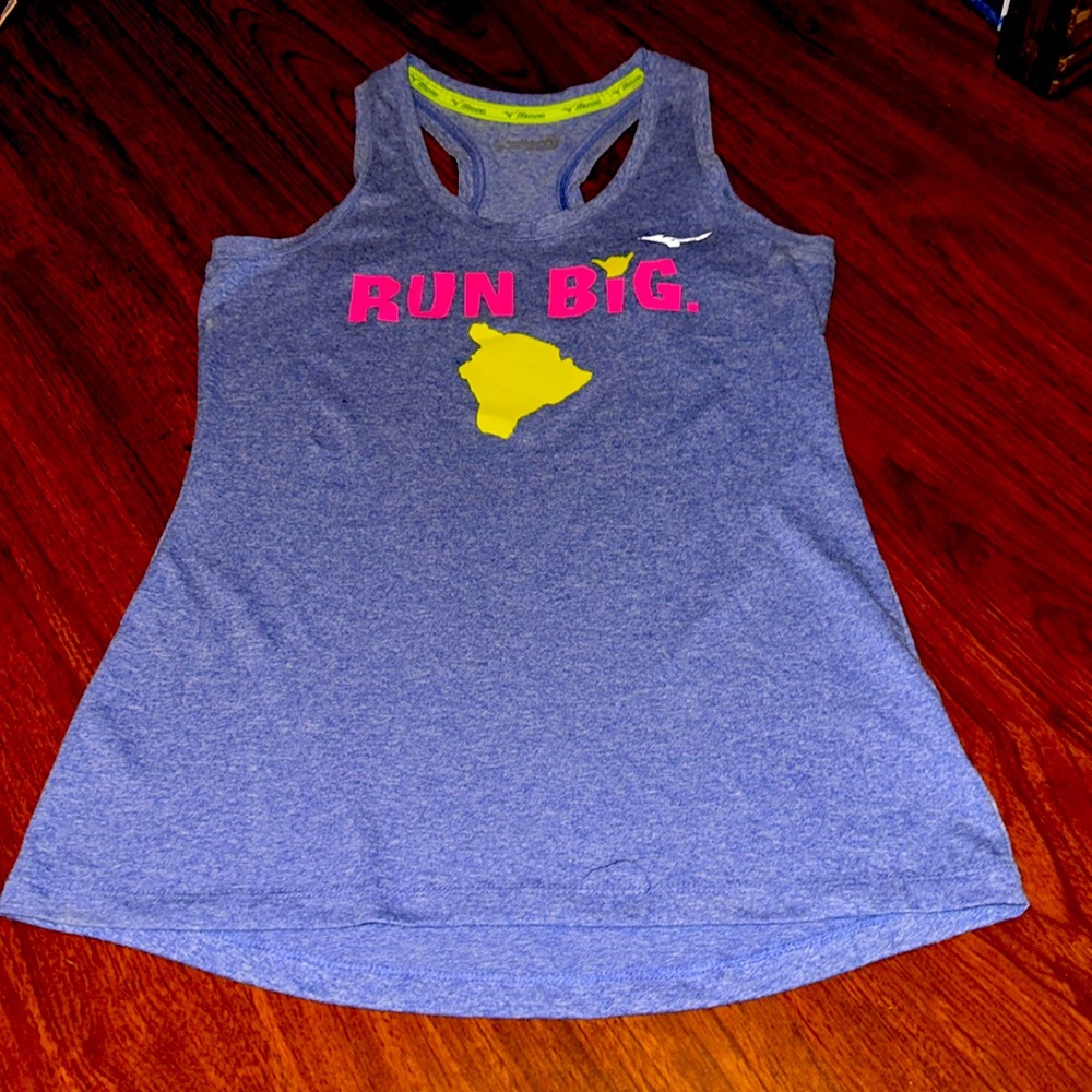 Mizuno Big Island running company tank top women’s size small in blue